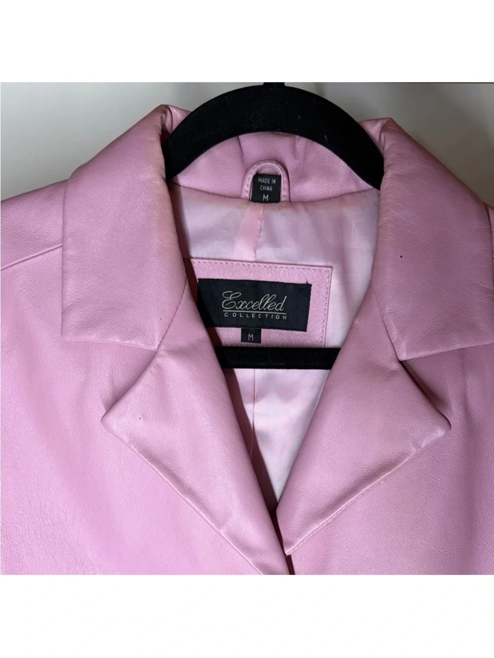 Excelled Collection Fully Lined Pink Leather Women's Blazed Button Up Jacket - Picture 2 of 13